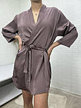Ніжний шовковий халат - кімоно на запах, фото 7