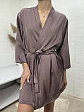 Ніжний шовковий халат - кімоно на запах, фото 8