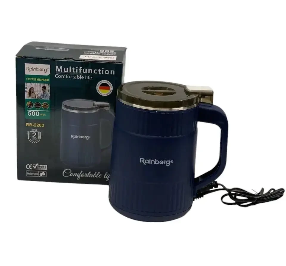 УЦЕНКА! Электрическая кофемолка для дома Rainberg RB 2263 500 Вт (Плохая упаковка, трещина на корпусе 2678)
