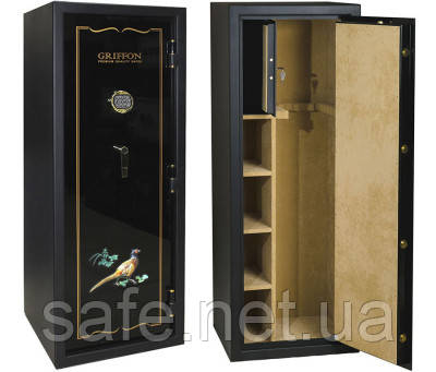 Сейф збройовий Griffon G.160.E.GOLD (ВxШxГ:1512x560x540) на 13 одиниць, сейф для рушниці, мисливський сейф