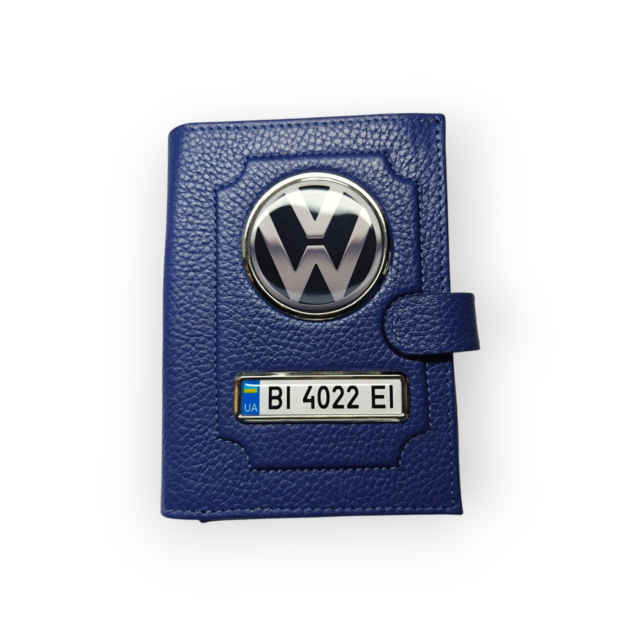 Портмоне для автодокументів Volkswagen, натуральна шкіра синя, фото 1