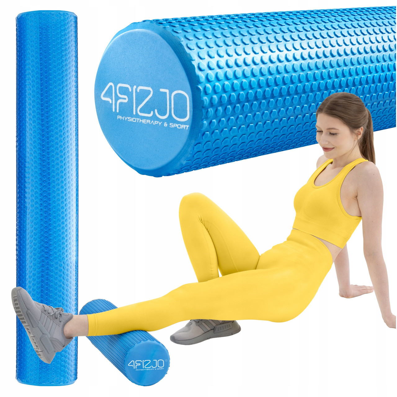 Масажний ролик 4FIZJO CARE+ EVA 90 x 15 см (валик, роллер) Blue (P-5907739310774), фото 1