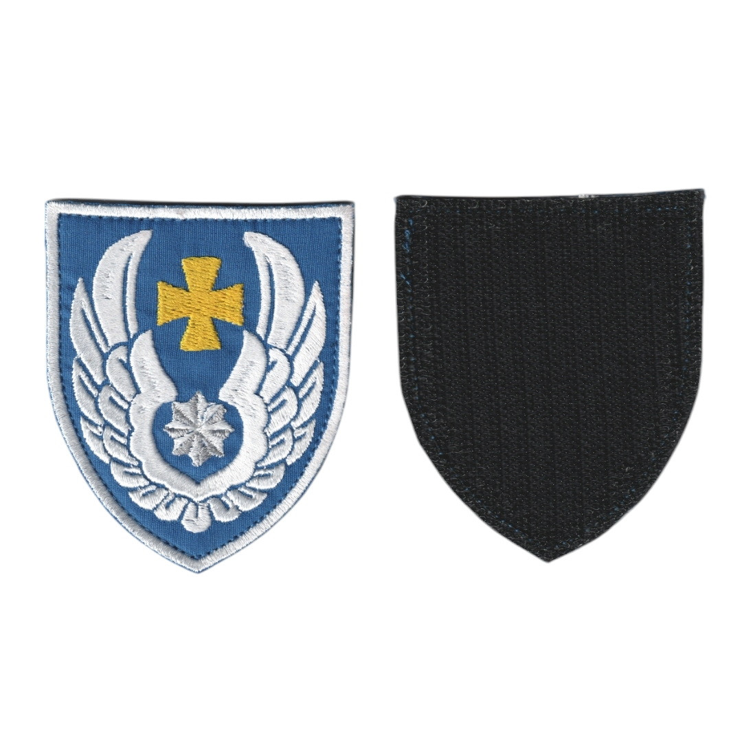 Шеврон ЗСУ, військовий / армійський,831 БрТА (831 бригада тактичної авіації), на липучці, на синьому. 8 см * 7 см, фото 1