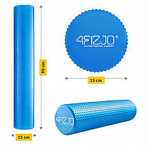 Масажний ролик 4FIZJO CARE+ EVA 90 x 15 см (валик, ролер) 4FJ0116 Blue Poland, фото 5