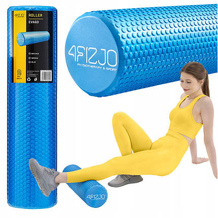 Масажний ролик 4FIZJO CARE+ EVA 60 x 15 см (валик, ролер) 4FJ0118 Blue Poland, фото 1