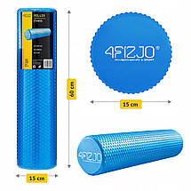 Масажний ролик 4FIZJO CARE+ EVA 60 x 15 см (валик, ролер) 4FJ0118 Blue Poland, фото 4