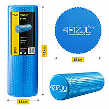 Масажний ролик 4FIZJO CARE+ EVA 45 x 15 см (валик, ролер) 4FJ0119 Blue Poland, фото 3