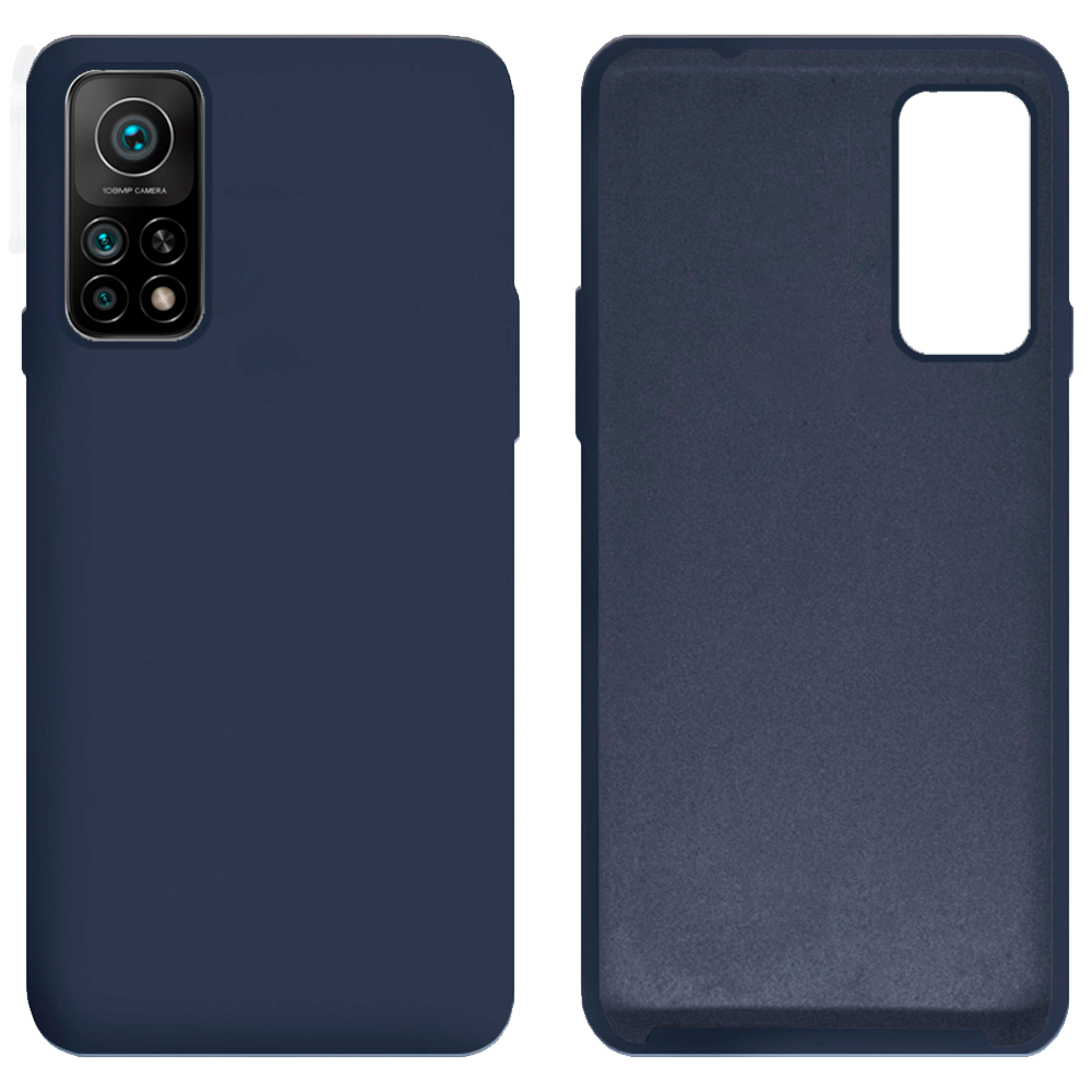 Чехол Silicone case Camera Protective для Xiaomi Mi 10T (08) темно синий Dark Blue