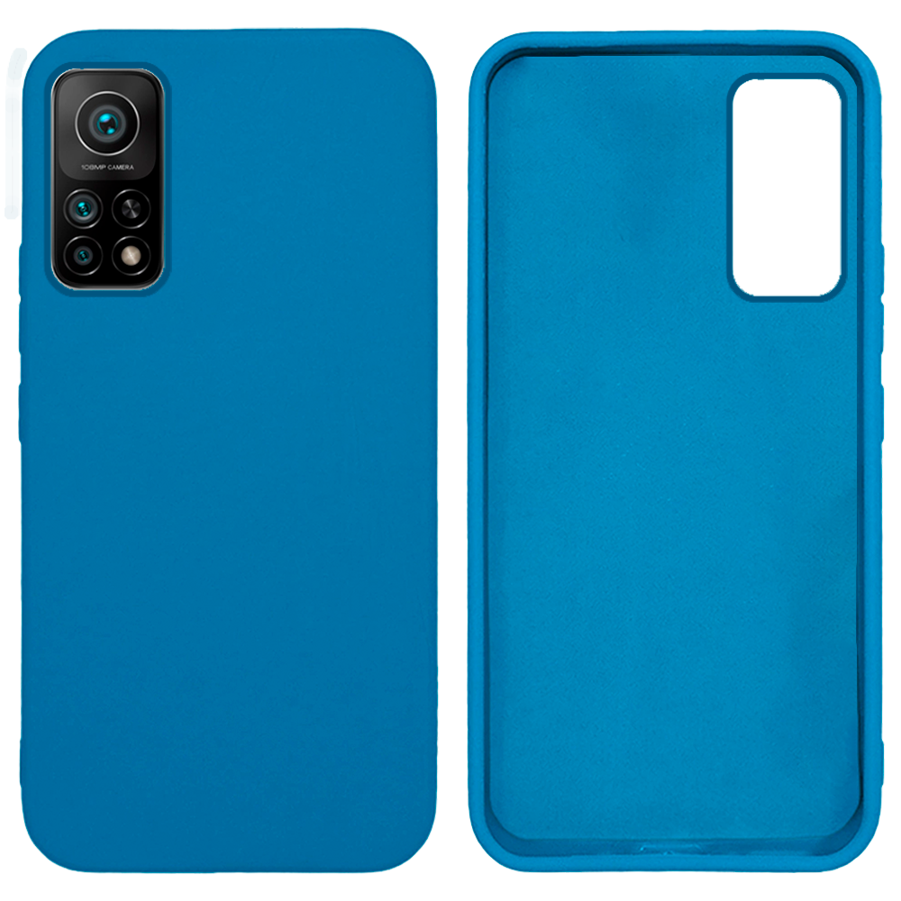 Чехол Silicone case Camera Protective для Xiaomi Mi 10T (10) Cиний Azure