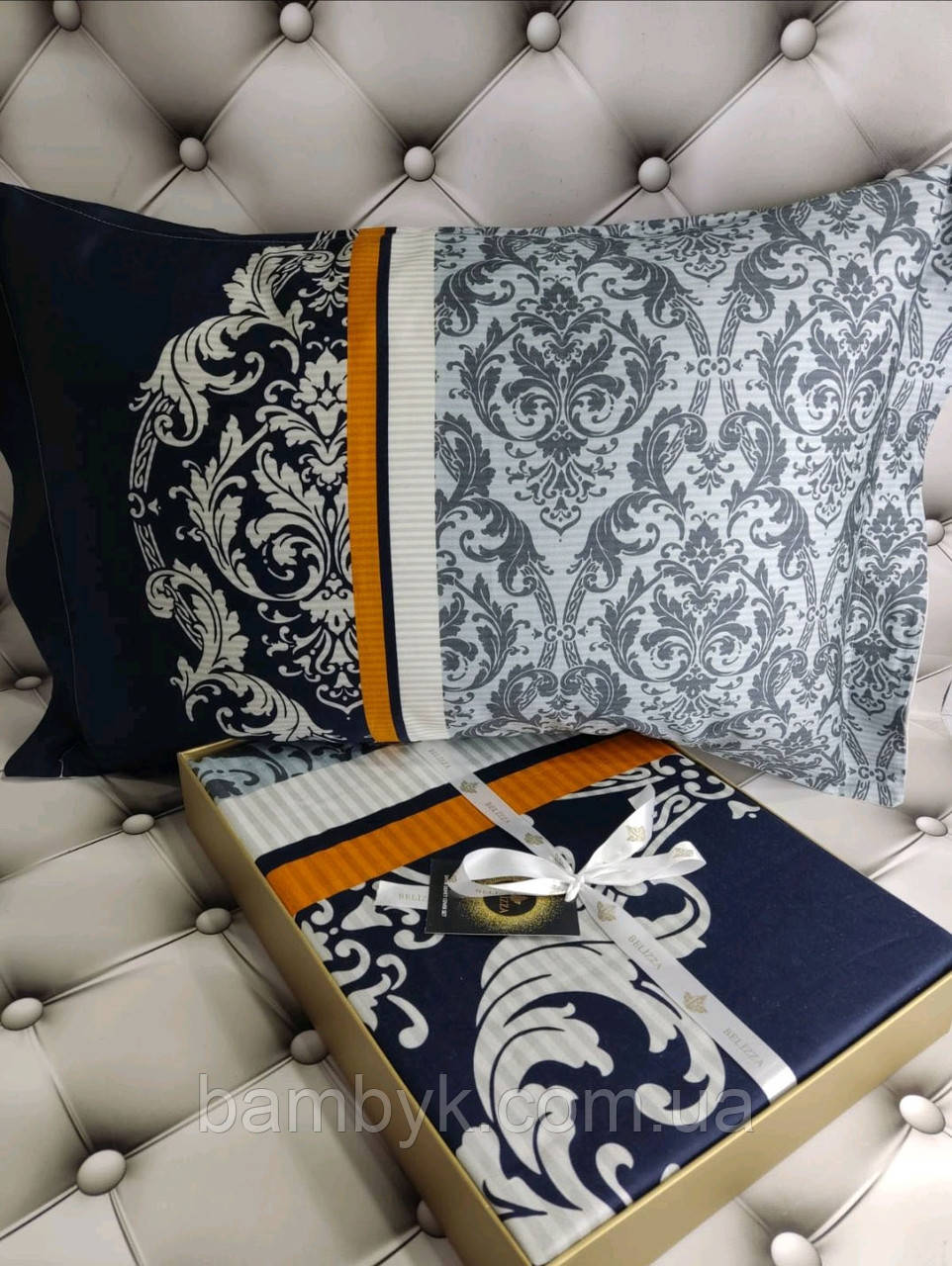 Постільна білизна Belizza "Goldcase" сатин Dijital 3D преміум євро-розміру бавовняна Туреччина