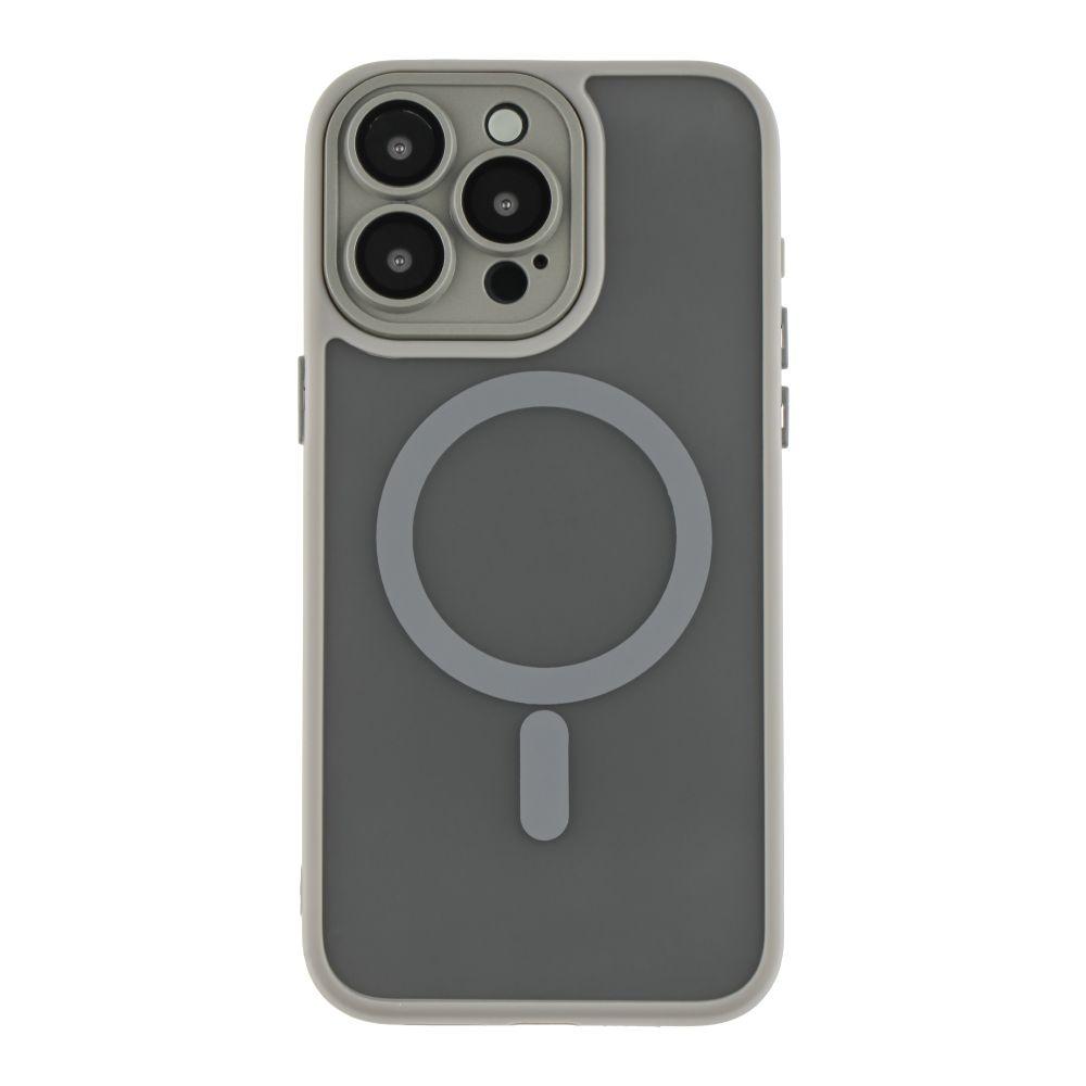 Чехол TPU+PC Magnetic Matte Camera Lens with Magsafe для iPhone 15 Pro Max Цвет Grey