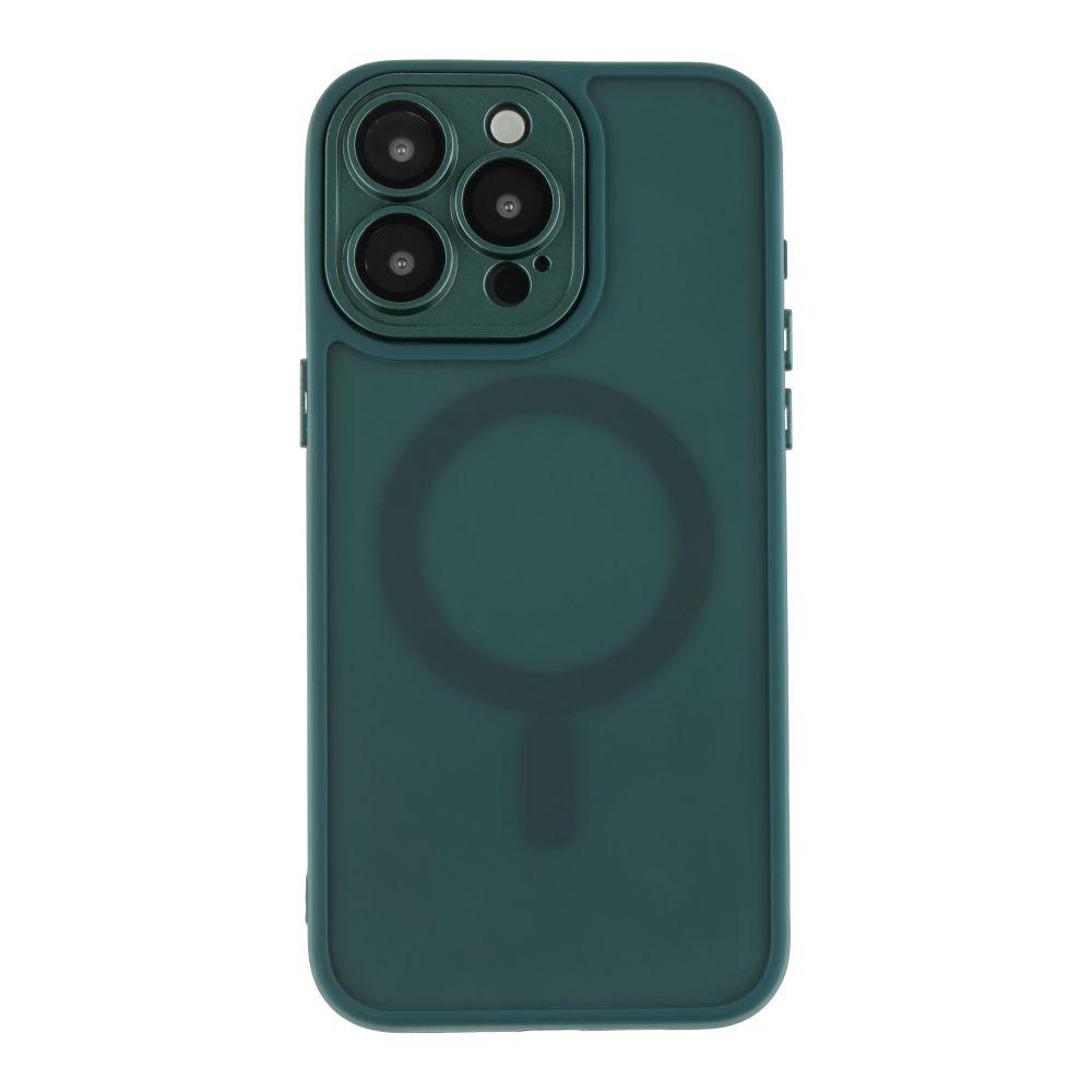Чехол TPU+PC Magnetic Matte Camera Lens with Magsafe для iPhone 14 Pro Max Цвет Dark Green