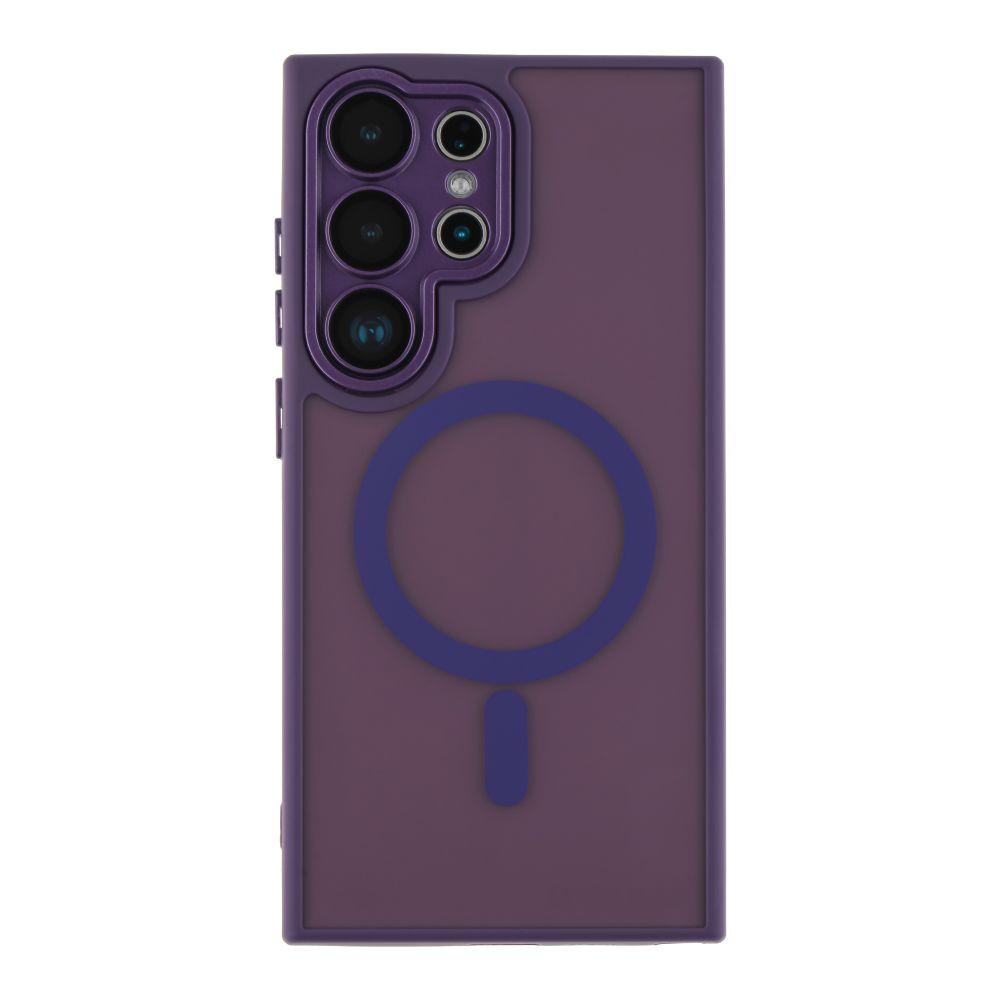 Чохол TPU+PC Magnetic Matte Camera Lens with Magsafe для Samsung Galaxy S24 5G (S921) Колір Dark Purple