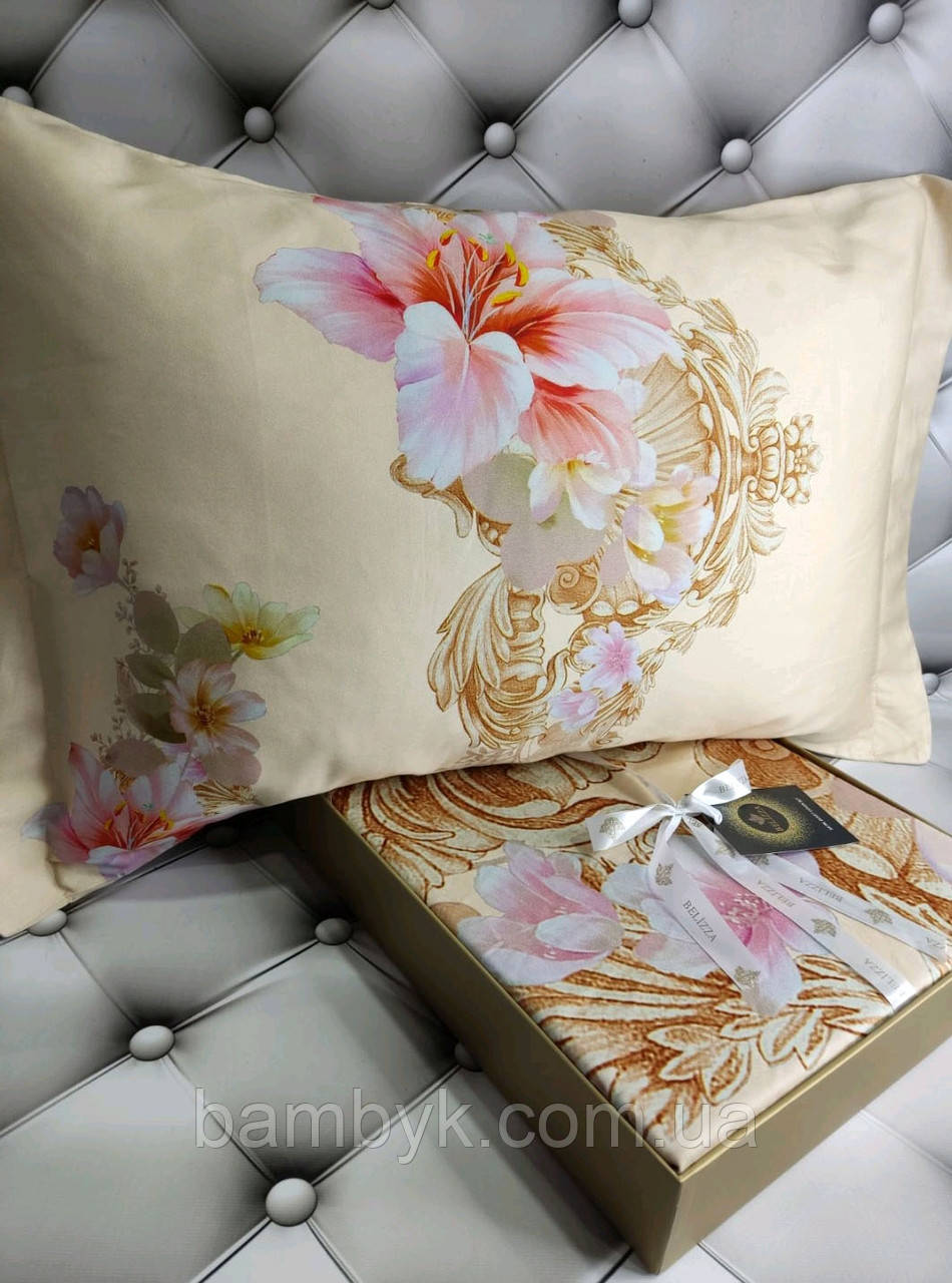 Постільна білизна Belizza "Slowly" сатин Dijital 3D преміум євро-розміру бавовняна Туреччина