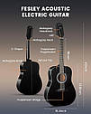 Гітара електро-акустична 12-тиструнна Fesley FDET280 BK (комплект), фото 2