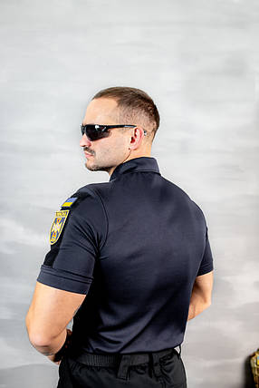 Тактична футболка - Поло потовідвідне High cool thermo темно-синє, фото 2