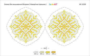 Схема для вишивання бісером ялинкової іграшки БС-5250, фото 1