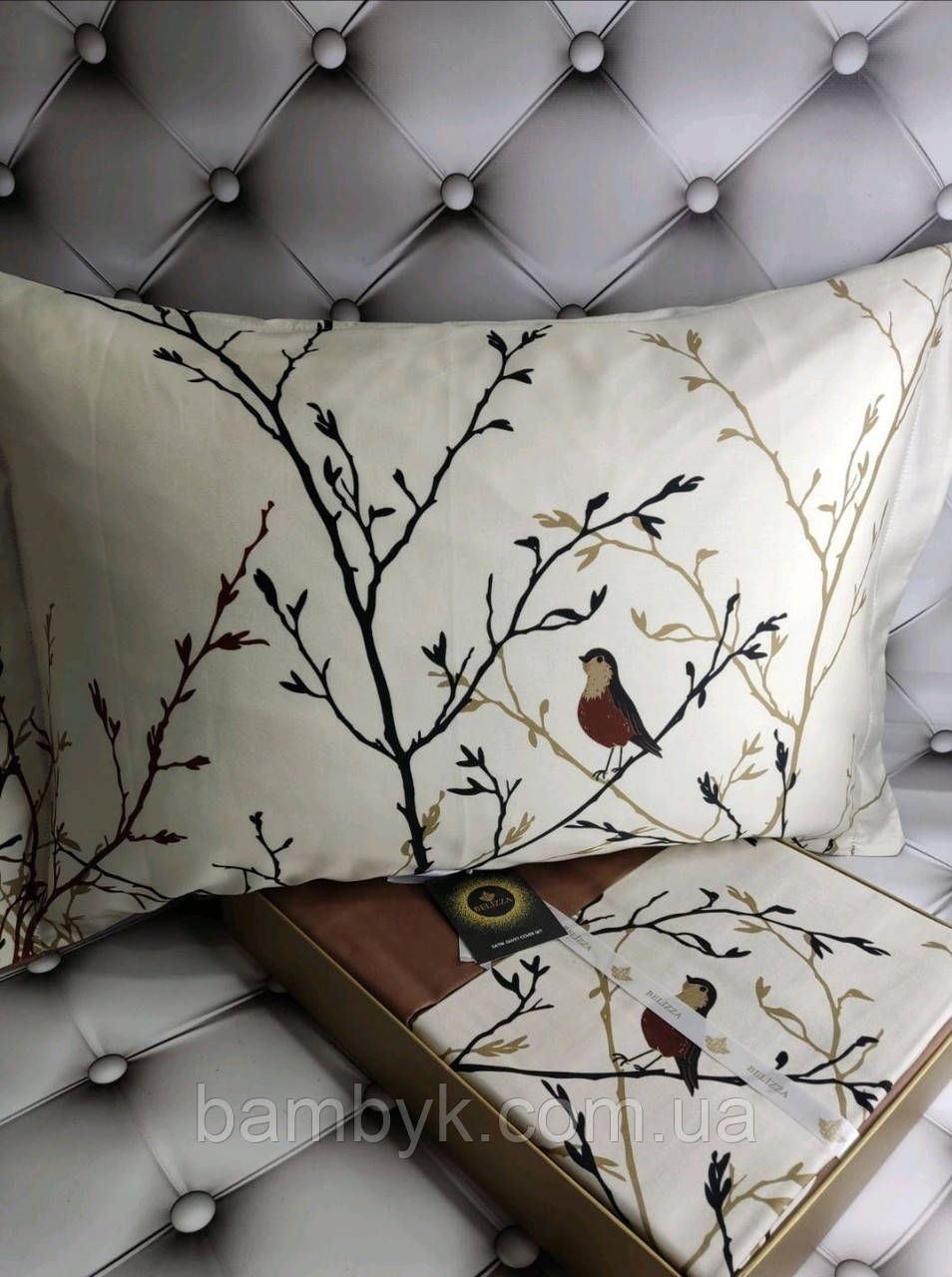 Постільна білизна Belizza "Calikusu" сатин Dijital 3D преміум євро-розміру бавовняна Туреччина