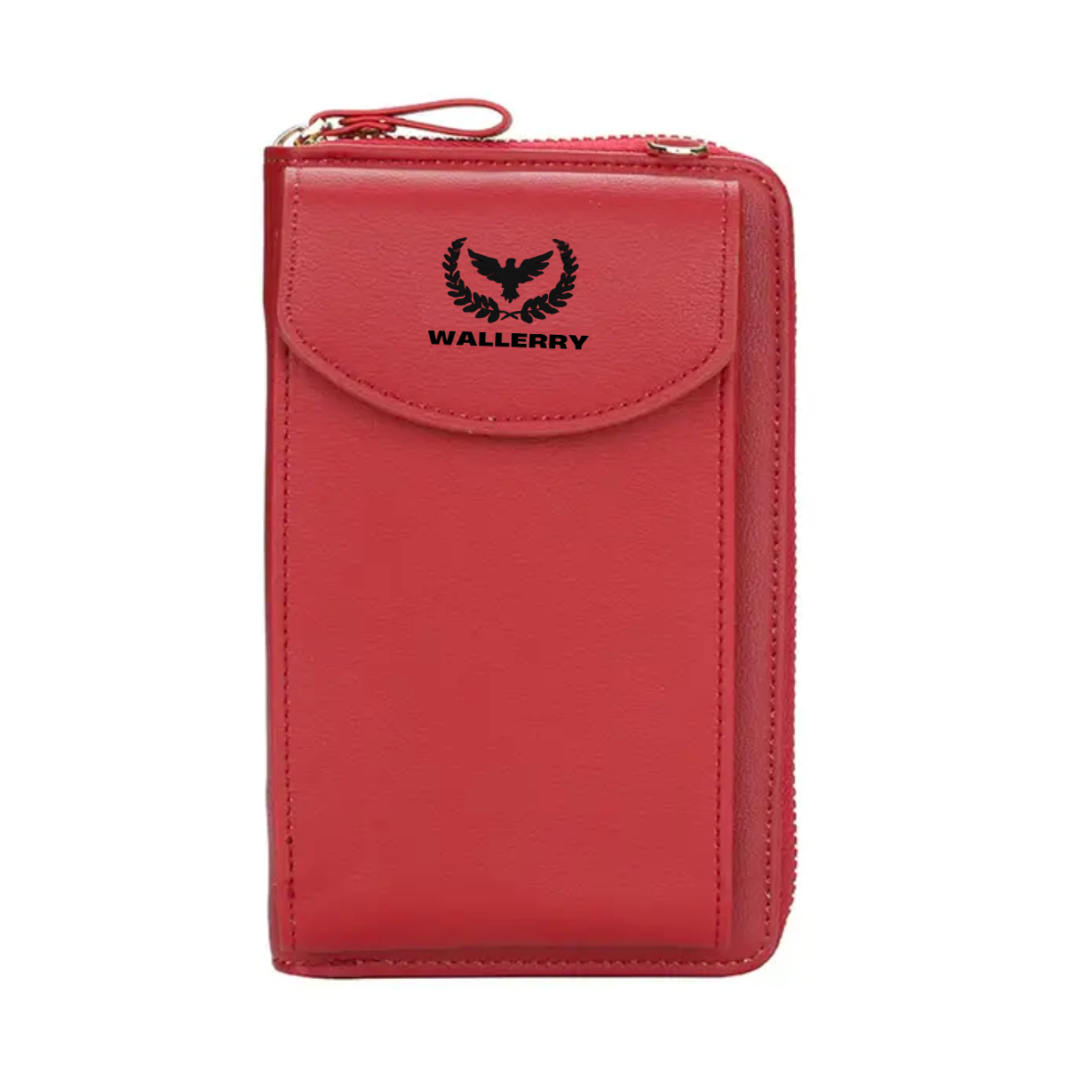 Жіноча міні-сумка-гаманець клатч зі знімним ремінцем Wallerry 8591 Black Червоний, фото 1