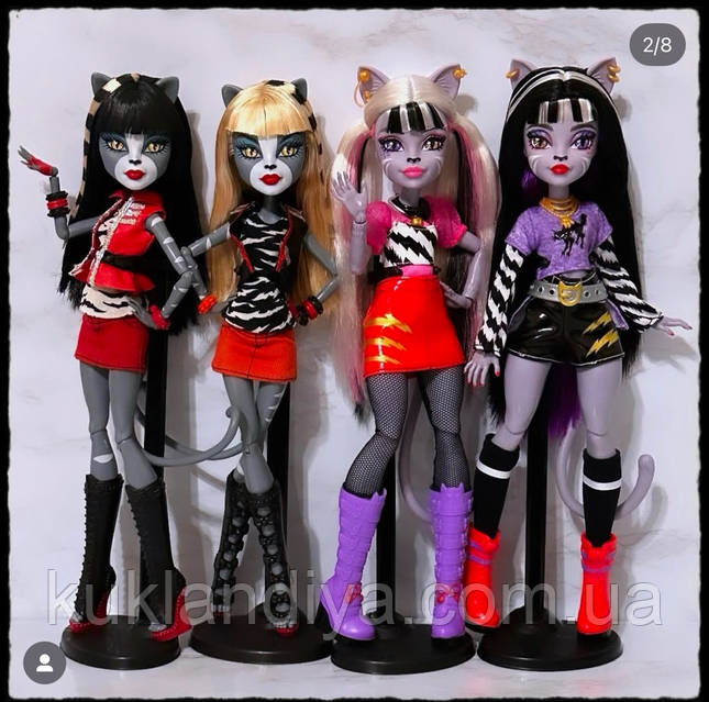 Monster High Торалей Страйп, Мяулодия и Пурсефона группа поддержки
