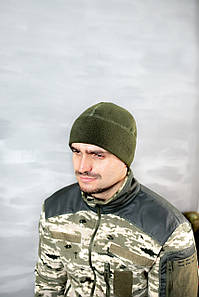 Шапка флісова борт, 260гр/м, олива