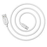 Кабель BOROFONE BX14 USB to Type-C 2.4A, 3m, PVC, TPE connectors, White (BX14C3W), фото 3