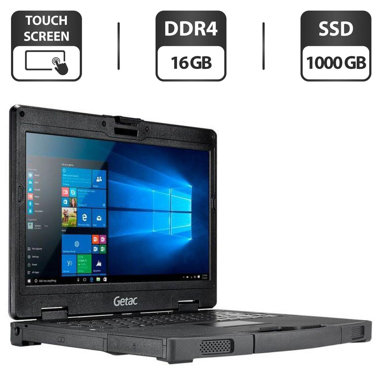 Захищений ноутбук Getac S410/ 14" (1920x1080) Сенсорний/ Core i7-8650U/ 16 GB RAM/ 1000 GB SSD/ UHD 620