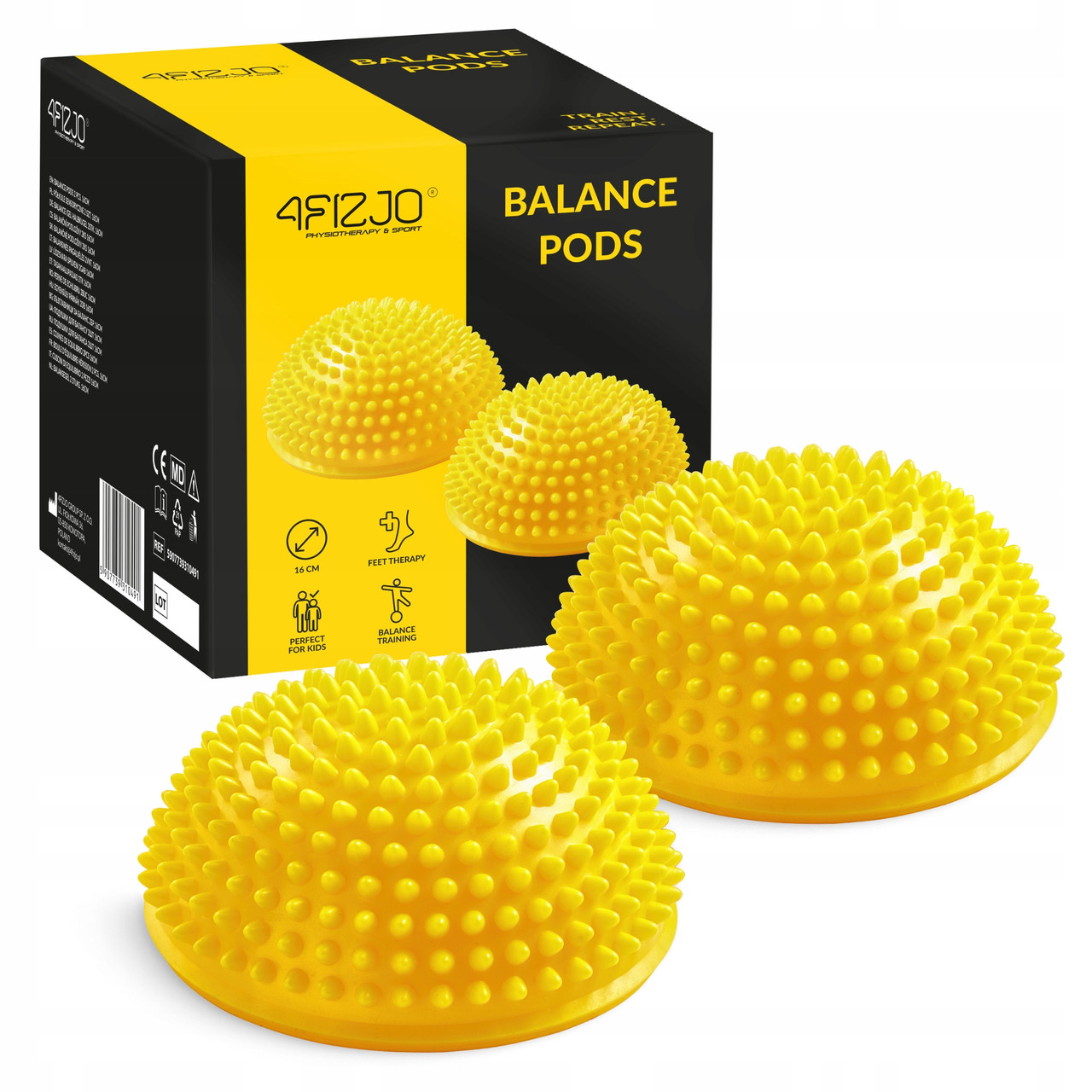 Півсфера масажна балансувальна 4FIZJO Balance Pad 16 см 2 шт масажер для ніг, стоп Yellow (P-5907739310460)