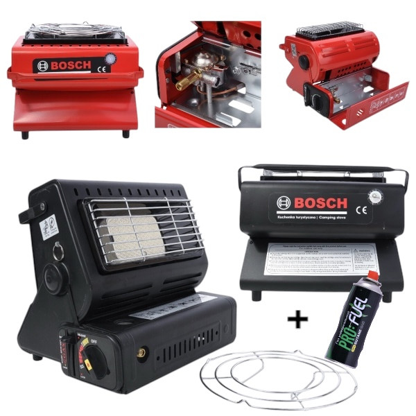 Газова Плита + обігрівач BOSCH, 2в1, перехідник під великий балон у комплекті (У плівки, без коробки)
