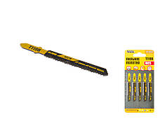 Полотно пиляльне для лобзика MASTERTOOL T119B 5 шт дерево/пластик швидке пряме різання 12TPI/77 мм 14-2819