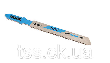 Полотно пиляльне для лобзика MASTERTOOL T118A 5 шт метал чистий прямий розріз 21TPI/77 мм 14-2811, фото 1
