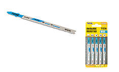 Полотно пиляльне для лобзика MASTERTOOL T123X PROGRESSOR 5 шт. метал чистий прямий розріз 10-21TPI/100 мм 14-2814