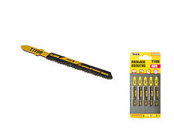 Полотно пиляльне для лобзика MASTERTOOL T119B 5 шт дерево/пластик швидке пряме різання 12TPI/77 мм 14-2819