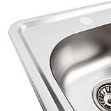 Кухонна мийка з нержавіючої сталі Platinum ДЕКОР 3838 (0,6/160 мм), фото 5
