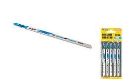 Полотно пиляльне для лобзика MASTERTOOL T318A 5 шт метал чистий прямий різ 21TPI/132 мм 14-2813