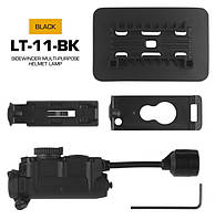 Ліхтар тактичний на шолом 5 LED + IFF-маяк Wosport LT-11 Чорний
