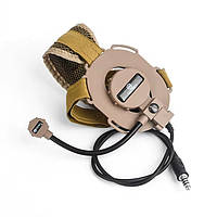 Гарнітура з мікрофоном для під'єднання до рації PTT Bowman Evo III Койот