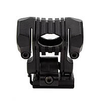 Кріплення тримач ліхтаря на шолом із планкою Picatinny 25 мм, Чорний