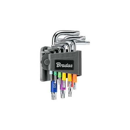Набір ключів TORX TX 10-50 9 шт. мультиколор /
короткі, DIY-HKT62-SH/B, фото 1