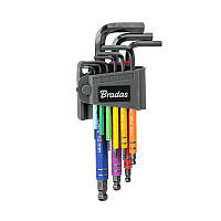 Набір шестигранних ключів з кульковим 
наконечником HX 1,5-10 мм 9 шт. мультиколор / довгі, DIY-HKB71-LO/B