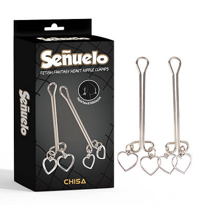 Затискачі на соски CHISA Senuelo Fetish Fantasy Heart Nipple Clamps у формі серця