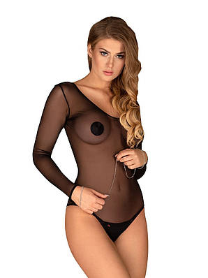 Наручники з ланцюжка прикрашені камінням Obsessive Bijoux 907, ​​сріблясті