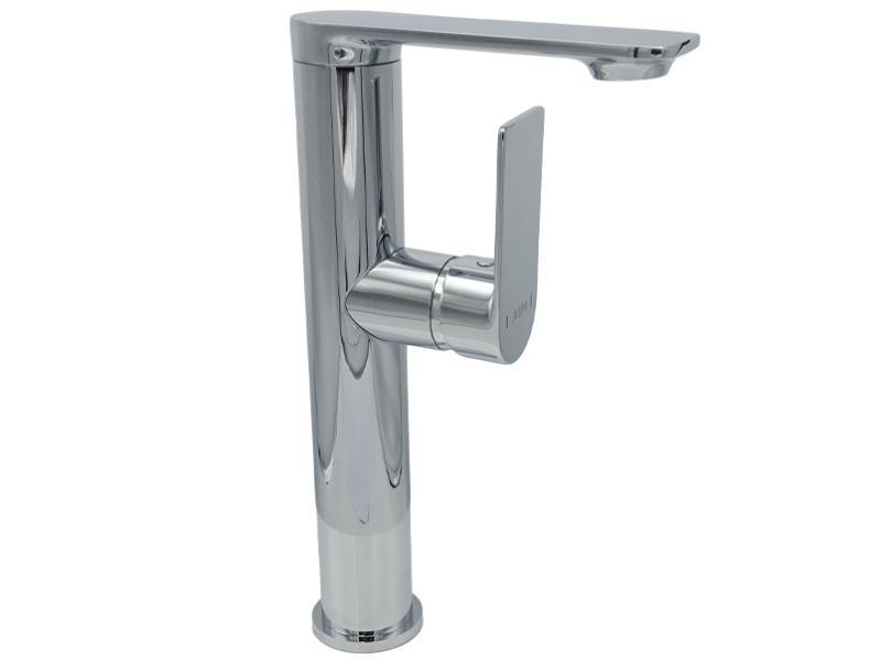 1СОРТ Змішувач для раковини подовжений корп. бок.ручка латунь хром  AIM DG01115 chrome Techno-Torba Гарант Якості