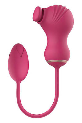 Гнучкий подвійний стимулятор та вібраційне яйце Dream Toys Essentials, рожевий