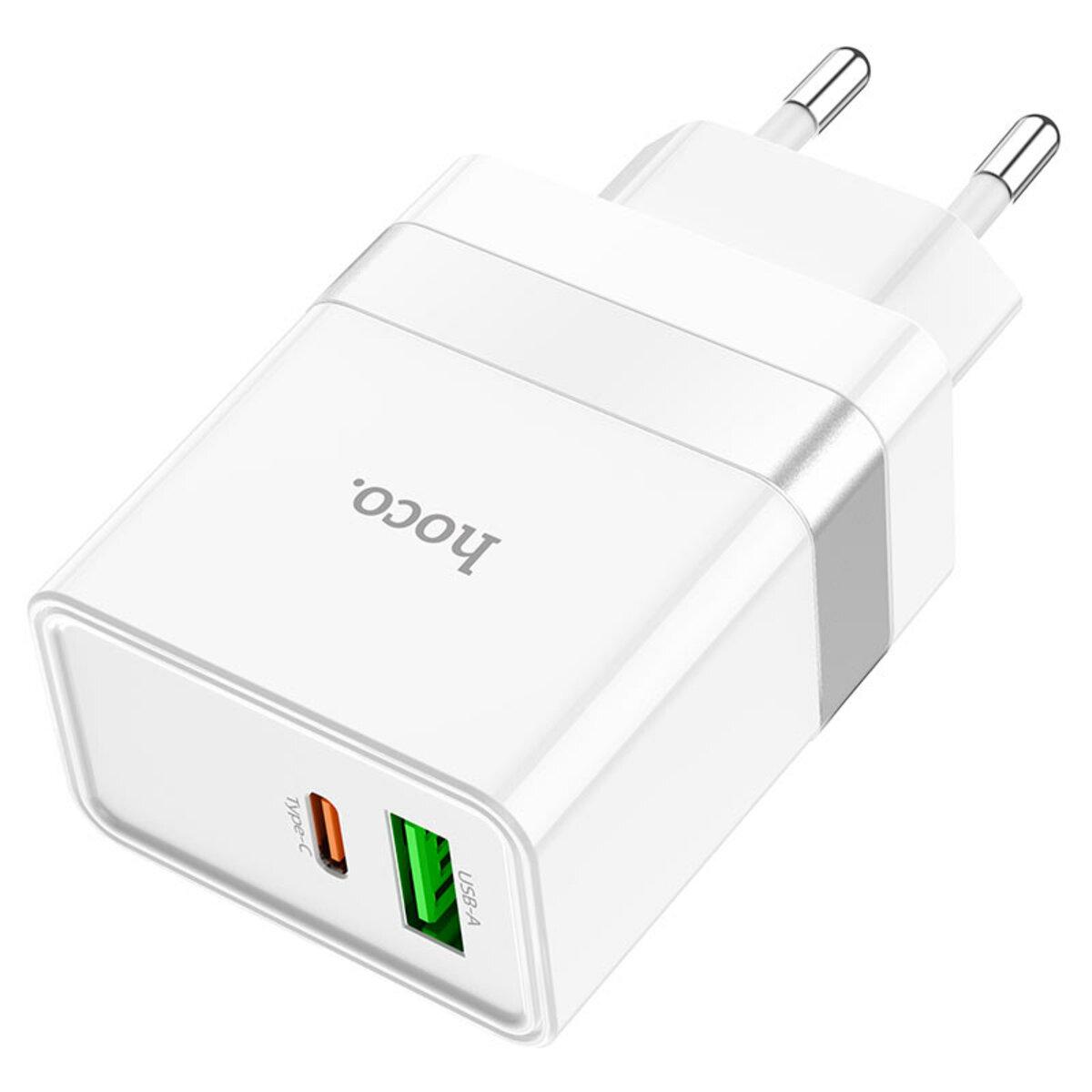 Мережевий зарядний пристрій HOCO N21 Topspeed PD30W+QC3.0 charger White, фото 1