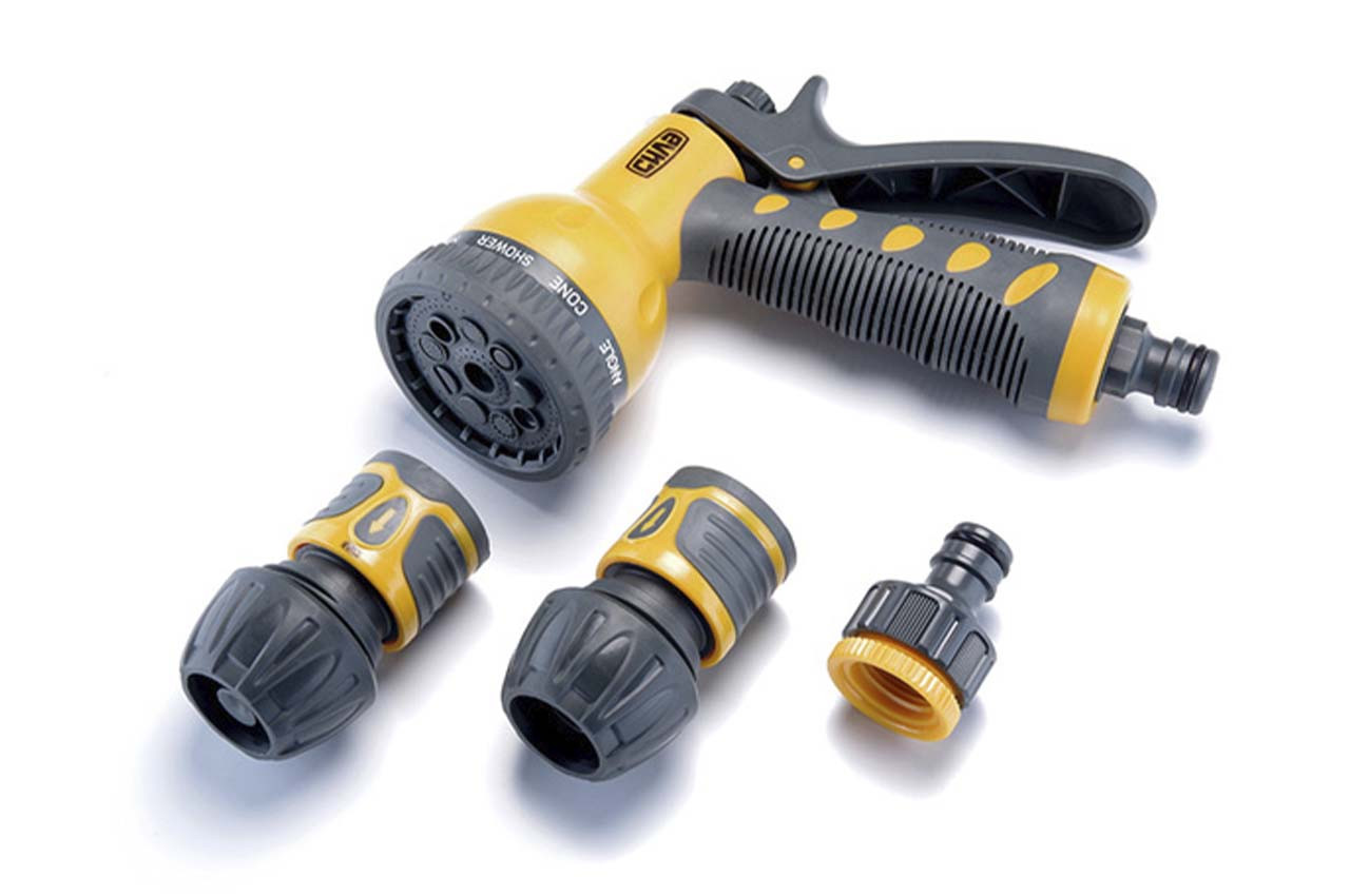 Набір для поливу Сила 4 предмети: 1 пістолет, 1 адаптер 1/2" x 3/4", 2 конектори 3/4", пластик, Китай (551289)