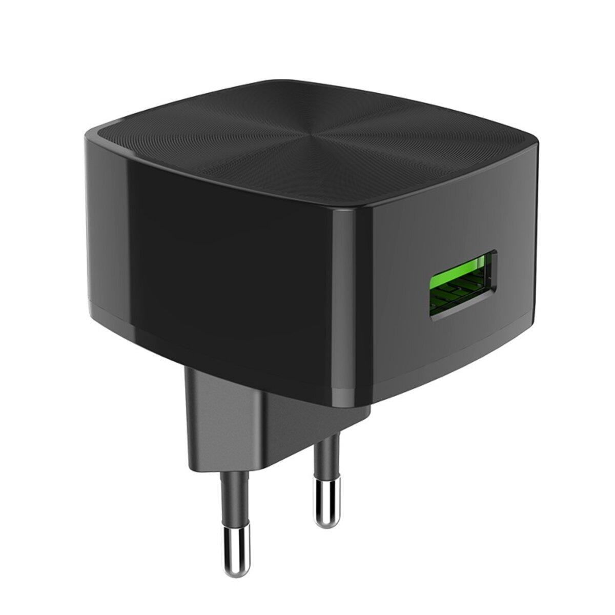 Мережевий зарядний пристрій HOCO C70A Cutting-edge single port QC3.0 charger 18W Black, фото 1