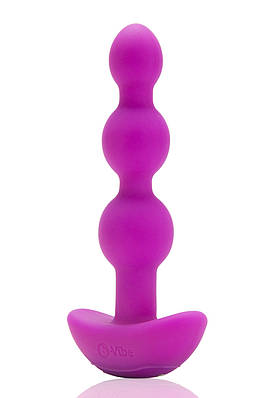 Анальні кульки з пультом, 2 мотори B-Vibe TRIPLET ANAL BEADS, фуксія