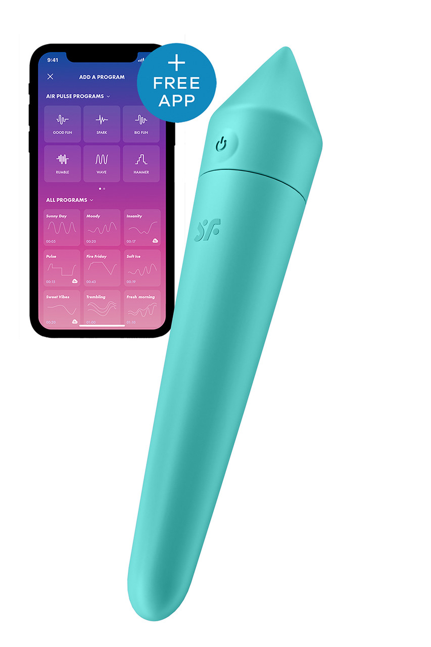 Потужна віброкуля з функцією керування зі смартфона Satisfyer Ultra Power Bullet 8, бірюзовий, фото 1
