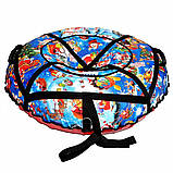 Тюбінг для катання 100 см "Новий рік" (Оксфорд, ПВХ) — надувні санки ватрушка для снігу та гірки, зимові тюбін, фото 2